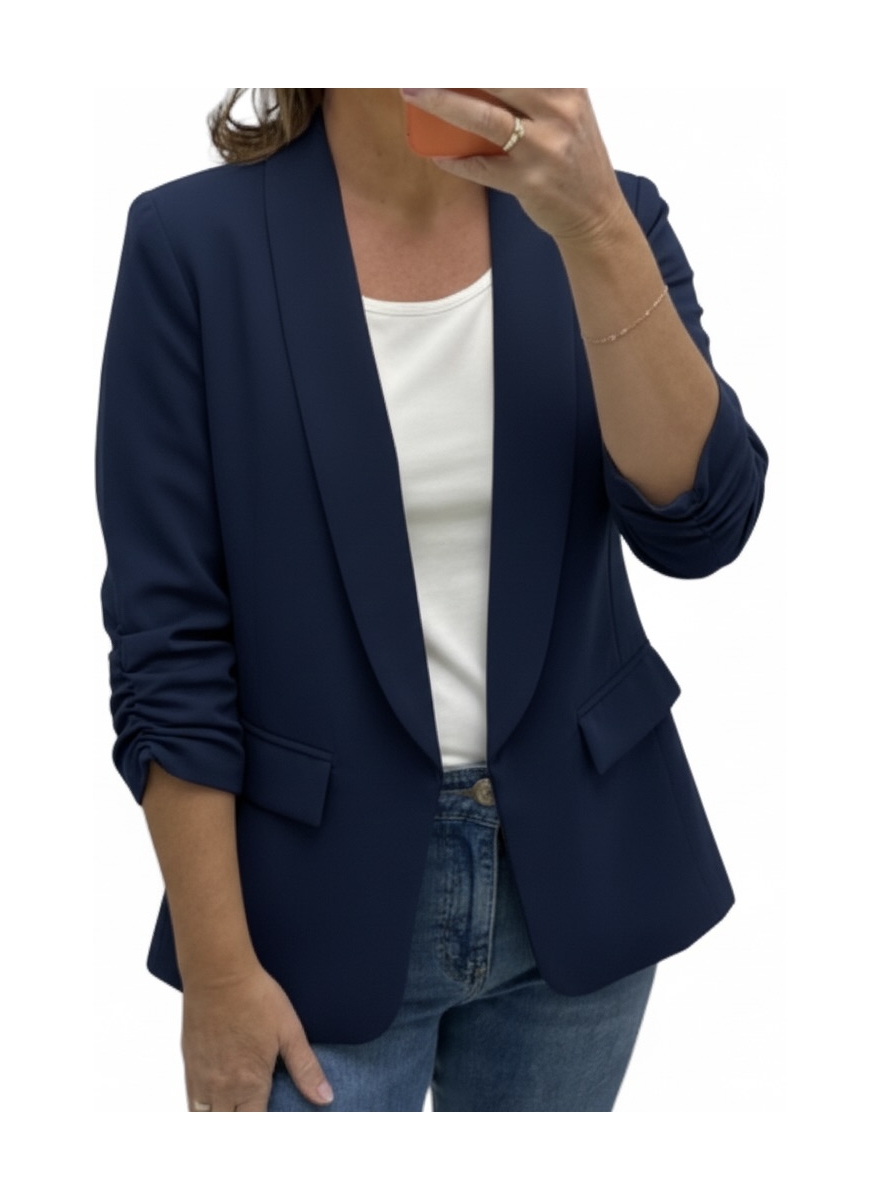 Colbert met smock-mouw Didi donker blauw