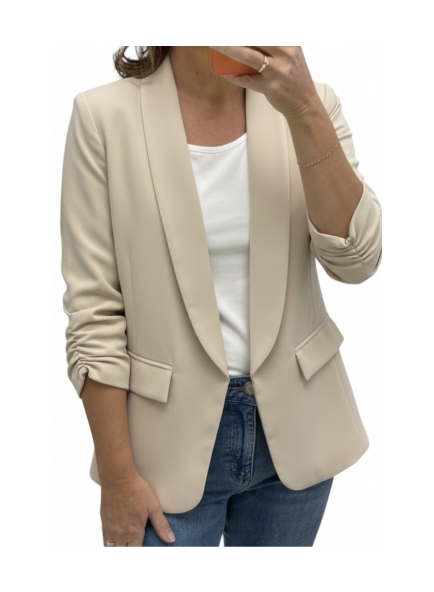 Colbert met smock-mouw Didi beige