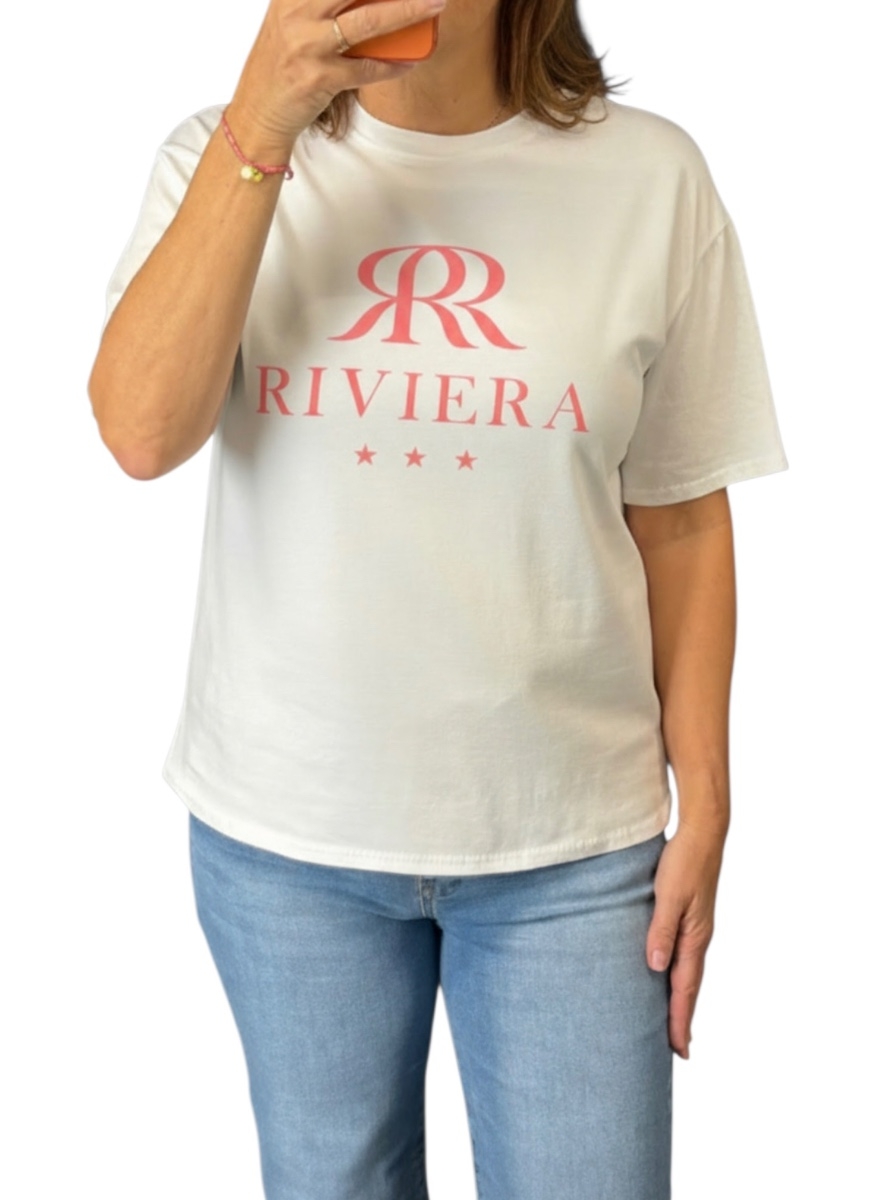 Shirt met korte mouw Riviera zalm