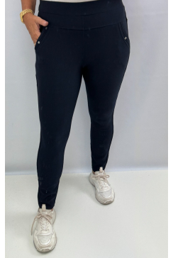 Soft broek met kraal details navy (AJS-10) (HY356)