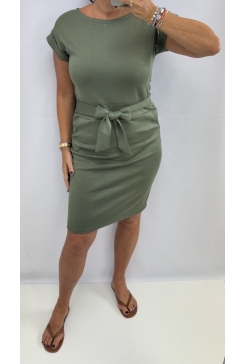 Strik koord jurk met zakjes Patries army