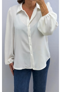 Blouse met knopen en lange mouw Tina off-white