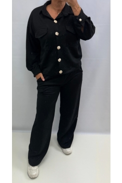 2-delig set met blouse en broek Silvana zwart
