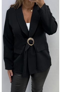Blazer met koord en gesp Jessica zwart