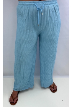 Broek met elastische taille en koord Babs lichtblauw (HL920)