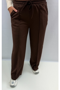 Broek met koord en naad Gioosa bruin