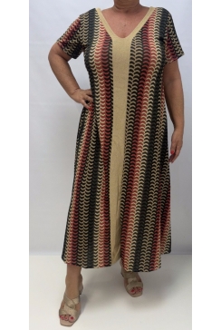 Jurk met v-hals van glitter MET MOUWTJE en boogjes rood