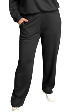 Travelstof broek met geplooide broek Juultje zwart (TVB)