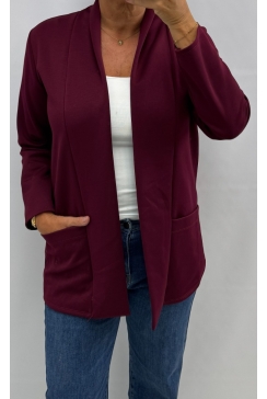 Blazer/vest met zakken Annabella wijnrood