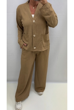 2-delig set met vest en broek Rebecca camel
