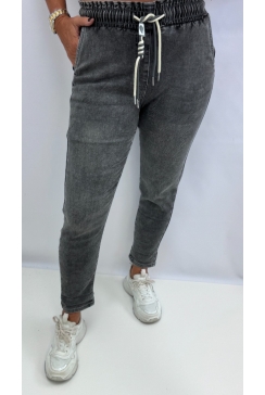 Redseventy jogg-jeans met koord momfit grijs (F292-11)