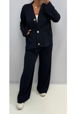 2-delig set met vest en broek Rebecca donker blauw