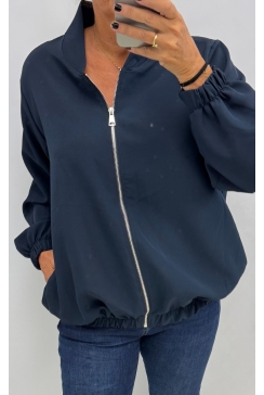 Bomber jack met ritssluiting Megan donker blauw