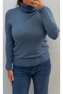 Fijngebreide coltrui maud jeans blauw (S-860) MST