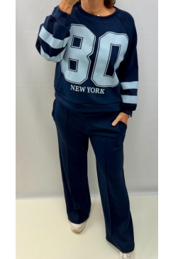 2-delig set New York 80 donker blauw SALE