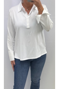 Blouse met lange mouw en kraag Merel off-white