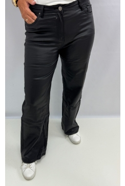Goodies leather-look jeans met rechte broekspijp zwart (DJ2686)