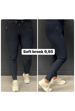 YU&ME Travelbroek soft met rits donker blauw (R233)