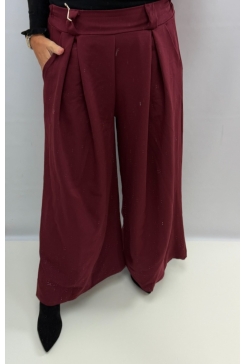 Broek met plooien en zakken Gina bordeaux