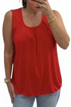 Basic ballon top in TRAVELSTOF uni rood BBT