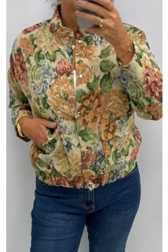 Bomberjack met DRUKKNOPEN Omi licht beige