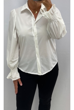 Blouse met smock aan de mouw Anna off-white