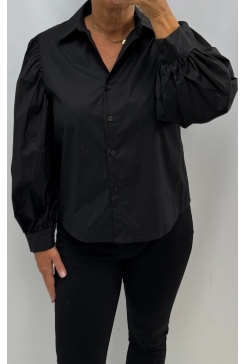 Basic blouse met lange mouw Anouk zwart
