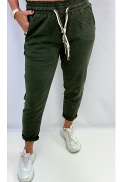 Redseventy jogg-jeans met koord momfit donker army (F292-19)