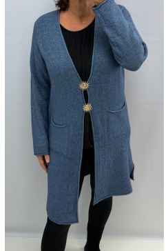 LANGER vest met zakjes star jeans blauw SALE  ptl