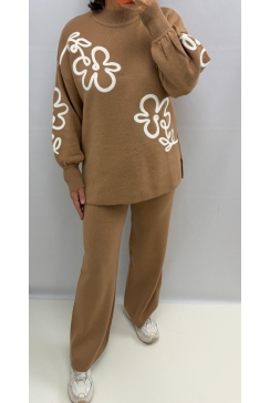 2-delig set met bloemen camel K