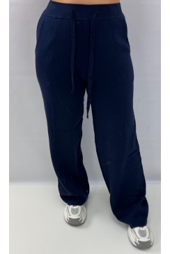 Zachte broek met koord donker blauw (J152) SALE