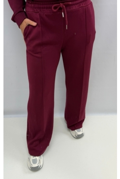 Broek met naad en koord Talia wijnrood