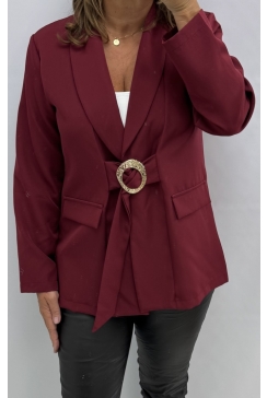 Blazer met koord en gesp Jessica bordeaux