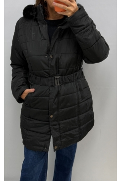 Jas met afneembare capuchon zwart (209)