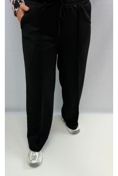 Broek met koord en naad Gioosa zwart