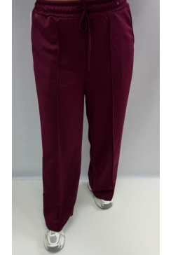 Broek met koord en naad Gioosa wijnrood