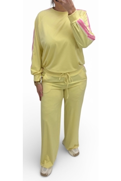 2-delig travelstof pak met bies Kimmie geel (TVB)