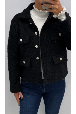 Jasje met knoopjes en KRAAG Emily zwart