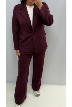 2-delig set met blazer en broek Ruby aubergine