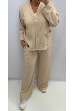 2-delig set met vest en broek Rebecca beige
