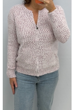 Vest met spikkeltjes en ritssluiting bordeaux (Q373)