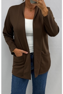 Blazer/vest met zakken Annabella bruin
