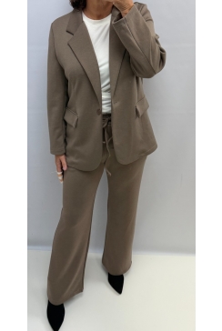 2-delig set met blazer en broek Ruby taupe