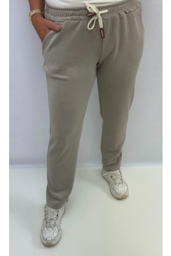 Broek met koord in de taille Kate licht taupe (SWD)
