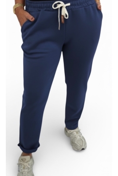 GROTERE Broek met koord in de taille Kate donker blauw