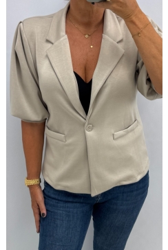 Korte blazer met 3/4 mouw Emmie beige/taupe