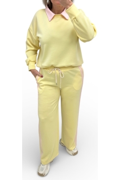 2-delig set met kraag en biesje Claire geel COS/swd