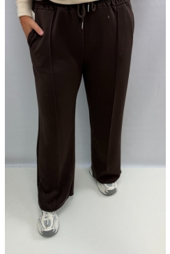 Broek met naad en koord Talia bruin