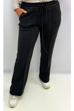 Broek van sweatstof met maten Rianna zwart (SWD)
