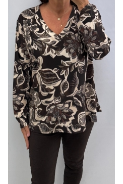 Shirt van DIKKERE stof Joyce Old Garden bruin